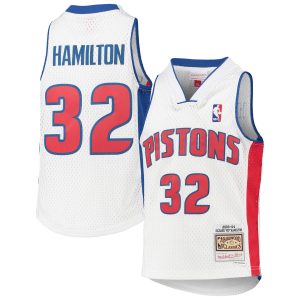 Mitchell & Ness Richard Hamilton Detroit Premium Pistons Youth White 2003/04 Hardwood Classics Swingman Jersey