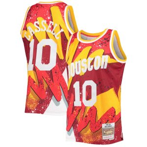 Mitchell & Ness Sam Unique Cassell Houston Rockets Red Hardwood Classics 1993/94 Hyper Hoops Swingman Jersey