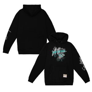 Mitchell & Ness San Antonio Spurs Black Hardwood Classics Trendy Hyper Hoops Pullover Hoodie