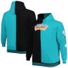 Mitchell & Ness San Antonio Spurs Black/Teal Big & Tall Hardwood Classics Chic Split Pullover Hoodie