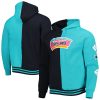 Mitchell & Ness San Antonio Spurs Black/Teal Hardwood Classics Split Elegant Pullover Hoodie