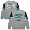 Mitchell & Ness San Antonio Spurs Heather Gray Hardwood Classics All Over 4.0 Pullover Premium Sweatshirt