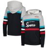 Mitchell & Ness Gorgeous San Antonio Spurs Youth Black/Heather Gray Hardwood Classics Head Coach Pullover Hoodie