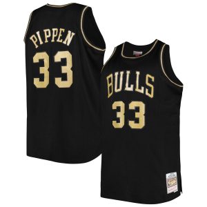 Mitchell & Ness Scottie Pippen Chicago Bulls Black Big & Premium Tall Hardwood Classics 1997/98 Swingman Jersey