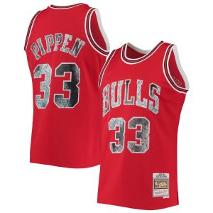 Mitchell & Fabulous Ness Scottie Pippen Chicago Bulls Red 1997/98 Hardwood Classics NBA 75th Anniversary Diamond Swingman Jersey