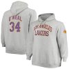 Mitchell & Ness Shaquille Fabulous O'Neal Los Angeles Lakers Heathered Gray Big & Tall Name & Number Pullover Hoodie