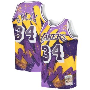 Mitchell & Ness Shaquille O'Neal Los Angeles Lakers Purple Hardwood Classics 1996/97 Hyper Hoops Swingman Trendy Jersey