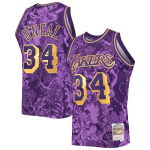 Mitchell & Ness Shaquille O'Neal Los Angeles Lakers Purple Hardwood Classics 1996/97 Lunar New Year Swingman Eye - catching Jersey