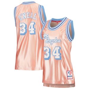 Mitchell & Ness Shaquille O'Neal Fabulous Los Angeles Lakers Women's Pink 75th Anniversary Rose Gold 1996 Swingman Jersey