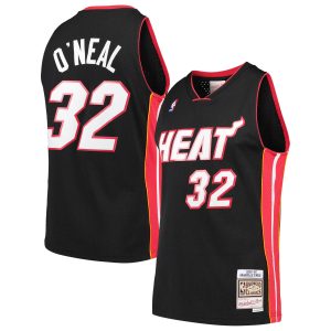 Mitchell & Ness Shaquille O'Neal Miami Heat Trendy Black Hardwood Classics Swingman Jersey