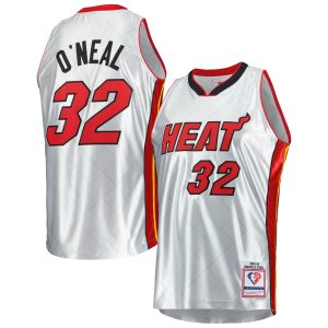 Mitchell & Ness Shaquille O'Neal Miami Heat Platinum 2005/06 Hardwood Classics Gorgeous 75th Anniversary Swingman Jersey
