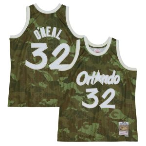 Mitchell & Ness Shaquille O'Neal Orlando Magic Camo Hardwood Classics 1994/95 Unique Ghost Green Swingman Jersey
