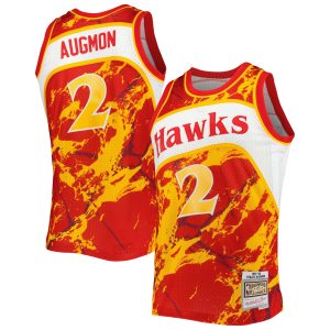 Mitchell & Ness Stacey Augmon Atlanta Hawks Red 1991/92 Stylish Hardwood Classics Marble Swingman Jersey