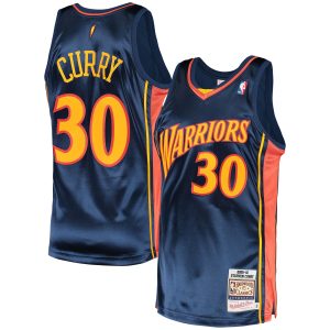 Mitchell & Ness Stephen Curry Golden State Warriors Navy 2009/10 Hardwood Classics Authentic Stylish Jersey