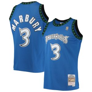 Mitchell & Ness Trendy Stephon Marbury Minnesota Timberwolves Blue 1996/97 Hardwood Classics Swingman Jersey
