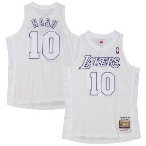 Mitchell Premium & Ness Steve Nash Los Angeles Lakers White 2012 Authentic Player Jersey