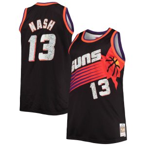 Mitchell & Ness Steve Nash Phoenix Suns Black Big & Tall 1996/97 NBA 75th Anniversary Eye - catching Diamond Swingman Jersey