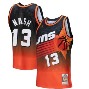 Mitchell & Ness Steve Nash Phoenix Suns Premium Orange/Black 1996/97 Hardwood Classics Fadeaway Swingman Player Jersey