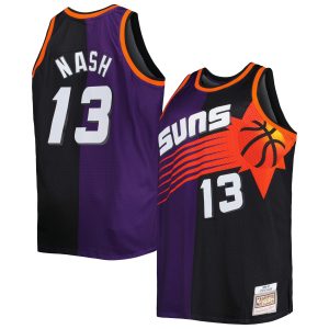 Mitchell & Ness Steve Trendy Nash Phoenix Suns Purple/Black Big & Tall Hardwood Classics 1996/97 Split Swingman Jersey