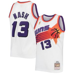 Mitchell & Ness Steve Nash Stylish Phoenix Suns White 1996/97 Hardwood Classics Swingman Jersey