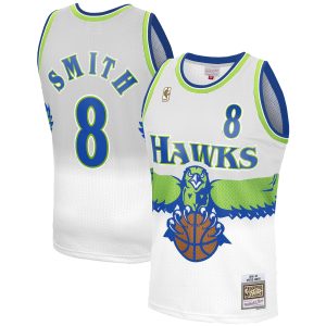 Mitchell & Ness Steve Smith Atlanta Hawks Stylish White 1996 97 Hardwood Classics Reload 3.0 Swingman Jersey