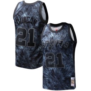 Mitchell & Ness Tim Duncan San Antonio Fabulous Spurs Black Hardwood Classics 1998/99 Tie Dye Swingman Jersey