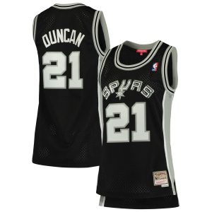 Mitchell & Ness Tim Duncan San Antonio Spurs Women's Black 1998/99 Hardwood Classics Chic Swingman Jersey