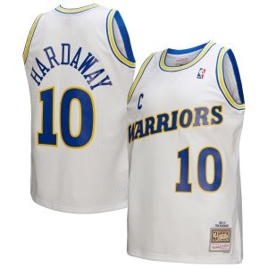 Mitchell & Ness Eye - catching Tim Hardaway Golden State Warriors White Hardwood Classics 1990/91 Swingman Jersey