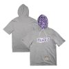 Mitchell & Ness Toronto Eye - catching Raptors Heather Gray Striped Logo Short Sleeve Pullover Hoodie