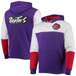 Mitchell & Ness Toronto Raptors Purple Hardwood Classics Fusion 2.0 Colorblock Pullover Hoodie Chic