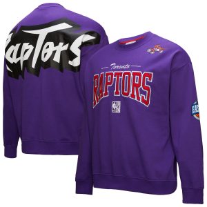 Mitchell & Ness Toronto Raptors Purple Hardwood Classics Unique There & Back 2.0 Vintage Pullover Sweatshirt