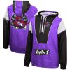 Mitchell & Ness Toronto Raptors Purple/Black Hardwood Classics Highlight Elegant Reel Windbreaker Half Zip Hoodie Jacket