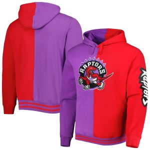 Mitchell & Ness Toronto Raptors Purple/Red Big & Tall Hardwood Stylish Classics Split Pullover Hoodie