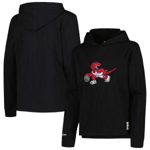 Mitchell & Ness Toronto Raptors Youth Black Hardwood Classics Legendary Slub Lightweight Elegant Pullover Hoodie