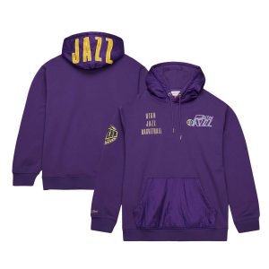 Mitchell & Ness Trendy Utah Jazz Purple Team OG 2.0 Vintage Logo Fleece Pullover Hoodie