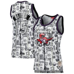 Mitchell & Ness Vince Chic Carter Toronto Raptors Women's White 1998 Doodle Swingman Jersey