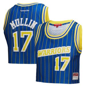 Mitchell & Ness Stylish x DANNIJO Chris Mullin Golden State Warriors Women's Royal Fashion Cropped Basketball Jersey