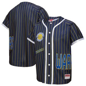 Mitchell & Ness x DANNIJO Golden State Warriors Eye - catching Women's Blue Fashion Baseball Jersey