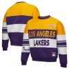 Mitchell & Ness x DANNIJO Gorgeous Los Angeles Lakers Women's Gold/Purple Blocked Pullover Sweatshirt
