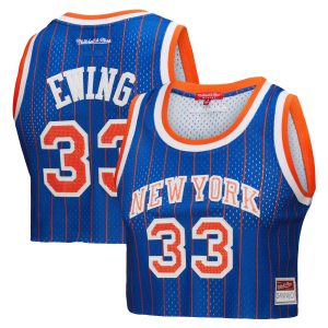 Mitchell & Ness x DANNIJO Patrick Ewing New York Knicks Women's Royal Fashion Cropped Basketball Jersey Elegant