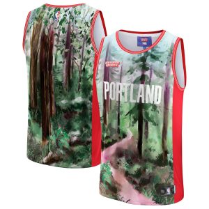 NBA Trendy & KidSuper Studios by Fanatics Portland Trail Blazers Unisex Green Hometown Jersey