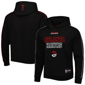 NBA Gorgeous x Hugo Boss Atlanta Hawks Black Team Bounce Tri Blend Pullover Hoodie