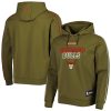 NBA x Hugo Boss Chicago Bulls Olive Team Eye - catching Bounce Tri Blend Pullover Hoodie