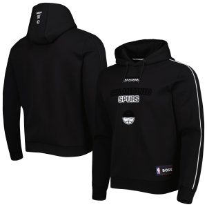 NBA x Hugo Boss San Antonio Spurs Stylish Black Team Bounce Tri Blend Pullover Hoodie