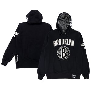 NBA x Two Hype Chic Brooklyn Nets Unisex Black Culture & Hoops Heavyweight Pullover Hoodie
