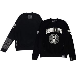 NBA x Two Hype Brooklyn Nets Unisex Black Culture & Hoops Heavyweight Pullover Premium Sweatshirt