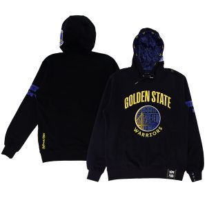 NBA x Two Hype Golden State Warriors Unisex Black Culture & Stylish Hoops Heavyweight Pullover Hoodie