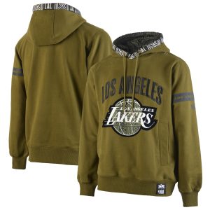 NBA x Two Eye - catching Hype Los Angeles Lakers Olive Culture & Hoops Collection Premium Pullover Hoodie