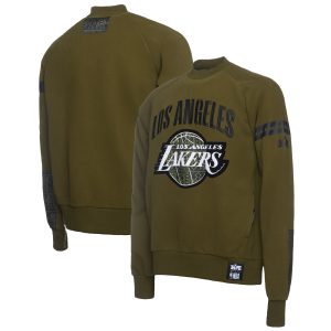 NBA x Two Hype Los Premium Angeles Lakers Olive Culture & Hoops Collection Premium Pullover Sweatshirt