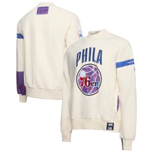 NBA x Two Hype Philadelphia 76ers Cream Culture & Hoops Collection Premium Pullover Stylish Sweatshirt
